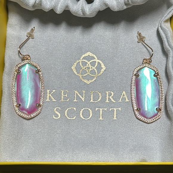 Kendra Scott Elle Rose Gold Drop Earrings in
Dichroic Glass - Picture 2 of 4